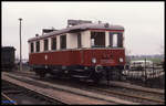 Oldtimer Triebwagen 186257 der DR am 21.3.1992 im BW Staßfurt.