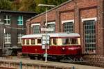 Wismarer Schienebus T2  Schweineschn�uzchen  im Eisenbahnmuseum Bochum Dahlhausen, Oktober 2024.