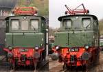 Unterschiedlich - Vorder- (V) und Rckseite (H) von E04 11 whrend der Museumstage im Eisenbahnmuseum Dahlhausen.
