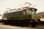 E 04 20 auf der Fahrzeugschau  150 Jahre deutsche Eisenbahn  vom 3. - 13. Oktober 1985 in Bochum-Dahlhausen.