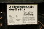 Antriebseinheit der E16 02 Beschreibung im DB Museum Koblenz, September 2025.