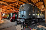 Die 1936 gebaut Elektrolokomotive E 18 08 war Anfang Juni 2019 im Europahaus des Bahnparkes in Augsburg zu sehen.