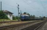 118 047-0 verlsst am 03.August 2013 mit einem Fotosonderzug den Bahnhof Breitengbach Richtung Bamberg.