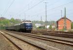 118 047-0 mit N Coburg - Bamberg im Coburger Güterbahnhof am 13. April 2014.