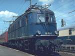 Mai 1981,DB Lok 118 055-3 mit dem Nostalgie Orientexpress im ehem. BRD  Grenzbahnhof Ludwigsstadt(Archiv P.Walter)