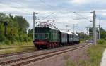 E 44 044 rollte mit dem letzten Sonderzug von Bitterfeld nach Dessau am 30.08.14 durch Wolfen.