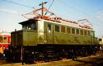 E 44 001 auf der Fahrzeugschau  150 Jahre deutsche Eisenbahn  vom 3. - 13. Oktober 1985 in Bochum-Dahlhausen.