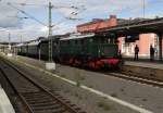 E 44 044 fuhr einen Sonderzug anlässlich 85 Jahre AW Dessau am 30.08.14 nach Bitterfeld. Hier ist der Zug in Dessau Hbf zu sehen.