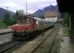 Im September 1978 wartet 169 003-1 im Bahnhof Oberammergau auf die Rckfahrt nach Murnau.