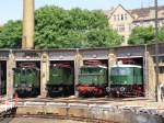 E 77 10, E 95 02, 244 108-7 und 218 031-3 zeigten sich beim Sommerfest in Halle, am 03.07.10.