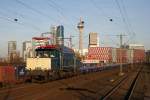 194 178-0 mit einem Leer-Containerzug in Dsseldorf-Hamm am 07.02.2011