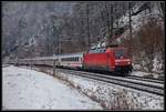 101 109 mit EC217 zwischen Bruck an der Mur und Pernegg am 7.02.2018.