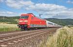 101 014-9 als IC ist am 20.06.2018 bei Reilos in Richtung Fulda unterwegs.