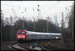 101120 hat hier gerade am 20.3.2005 den Bahnhof Hasbergen durchfahren und ist mit ihrem Intercity auf dem Weg zum nächsten Halt in Münster in Westfalen.