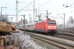 101 061 mit IC Karlsruhe-Nürnberg am 27.12.2018 in Goldshöfe.