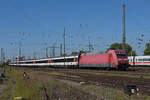DB Lok 101 007-3 fährt beim badischen Bahnhof ein. Die Aufnahme stammt vom 08.09.2020.