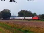 101 132 mit IC Amsterdam - Berlin am ehem. Bk. Deves zwischen Salzbergen und Rheine, 02.10.14