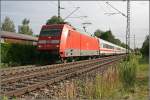 Auf zum Gardasee: EuroCity 81  GARDA  von Mnchen ber Fortezza/Franzensfeste, Bressanone/Brixen, Bolzano/Bozen nach  
Verona Porta Nuova. Die 101 106 hat am 29.06.07 die Aufgabe den Zug zum Brenner zubringen.
