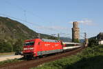 101 103 mit einem  EC  auf dem Weg nach Köln am 21. Juli 2021 bei Oberwesel.