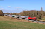 101 039-6 mit dem IC 2083  Königsee  (Hamburg Altona – Berchtesgaden Hbf) bei Uffenheim 23.2.22