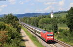 101 083-4 mit dem EC 9 (Hamburg Altona - Zürich HB) bei Denzlingen 21.7.22