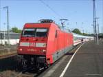 101 050-3 mit ihrem IC436 nach Luxenbourg beim Halt in Wanne-Eickel Hbf.