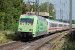 16.06.2026, 16:37 Uhr: 101 088-3 (DEVK) mit IC2012 bei der Durchfahrt durch den Bf Remagen auf Gleis 1 in Fahrtrichtung Bonn. - Leider machte es mir ein G�terzug auf Gleis 3 in Gegenrichtung unm�glich, die urspr�nglich favorisierte Fotoposition recht ...