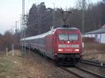 101 031-3 fuhr am 04.01.08 mit einem InterCity und als 101er - 120er Sandwich nach Karlsruhe Hbf.