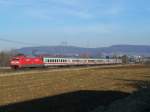 101 005 mit dem IC 2066 von Nrnberg Hbf nach Karlsruhe Hbf zwischen Aalen und Essingen(b.Aalen).