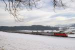 101 056 mit IC 2296 bei Mauerkirchen (04.01.2008)