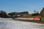 101 035 mit EC 63 vor Traunstein (26.01.2008)