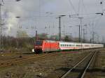 BR 101 046-1 mit IC 436 am Haken,von Norddeich Mole nach Luxembourg kurz vor Wanne Eickel Hbf.(25.02.2008)