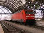 BR 101 040-4 mit EC nach Prag am 05.12.2008
in Dresden Hbf.