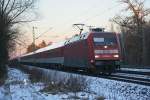 101 064 mit einem Turnuszug am 24.01.2009 in Haar (bei Mnchen).