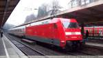 101 001 in Neulack schiebt IC 2045 von Kln Hbf nach Leipzig Hbf.
Aufnahme in Wuppertal Hbf am 4.2.2009