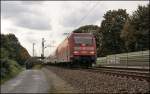 101 094 hat soeben mit dem IC 435 am Haken den Bahnhof Haltern am See durchfahren. (04.10.2008)
