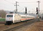 101 034-7 zieht den IC 2292 (Stuttgart - Frankfurt) am 04.03.2009 durch Stuttgart-Zuffenhausen.