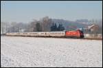 Diese 101er zog im Januar 2009 einen InterCity nach Nrnberg Hbf. Dabei wurde sie zwischen Essingen(b.Aalen) und Aalen auf den Chip gebrannt.