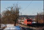 Die 101 027 zog am 08.Januar 2009 einen Ersatzzug von Stuttgart nach Mnchen.