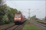 101 145 (9180 6101 145-1 D-DB) mit dem IC 2115, Greifswald - Stuttgart Hbf, am Haken durch das sdliche Mnsterland dem Dortmunder Hbf entgegen.