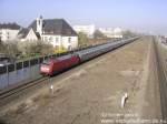 BR 101 vor EC 9 von Dortmund nach Chur, hier kurz nach Mannheim Hbf( Kilometer 3,4; 26.03.2005)