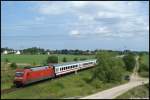 101 099 mit IC 2213 aus dem Ostseebad Binz ber Rostock nach Stuttgart am 15.07.09 in Bentwisch