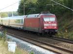 Auch fr den IC 2213 Binz-Stuttgart mit der 101 078 als Zuglok hie es am 16.September 2009 warten am Einfahrsignal von Bergen/Rgen auf das Ersatzsignal vom Fdl.