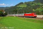 berall DB: 101 073-5 mit EC 115  Wrthersee  Mnster Hbf. - Klagenfurt Hbf. auf dem Weg zum Tauern,bei St.Johann im Pongau (sterreichurlaub 15.08.09)