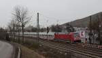 101 097-4 mit IC 119 (Mnster(Westf)Hbf-Innsbruck Hbf) am 23. Januar 2010 in Obertrkheim.