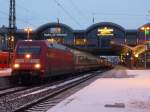 101 142-8 mit IC 2027 Hamburg-Altona - Passau Hbf in Mainz Hbf. 11.02.10