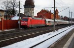 101 086-7 mit einem IC durch Rathenow am 22.02.2010