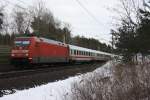101 043 war am 08.03.2010 in Gifhorn mit einem IC von Berlin nach Bad Bentheim beschftigt gewesen.