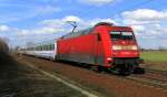 101 088-3 hatte am 06.03.2010 die Aufgabe den EC 341  Wawel  (Hamburg-Altona -> Krakow Glowny) von Hamburg nach Cottbus zu bringen. Ab dort bernimmt dann eine polnische Diesellok den Zug weiter nach Legnica. 06.03.2010