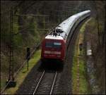 101 109 (9180 6101 109-7 D-DB) schiebt den IC 2115, Stralsund - Stuttgart Hbf, durch das Mnsterland in Richtung Sden.